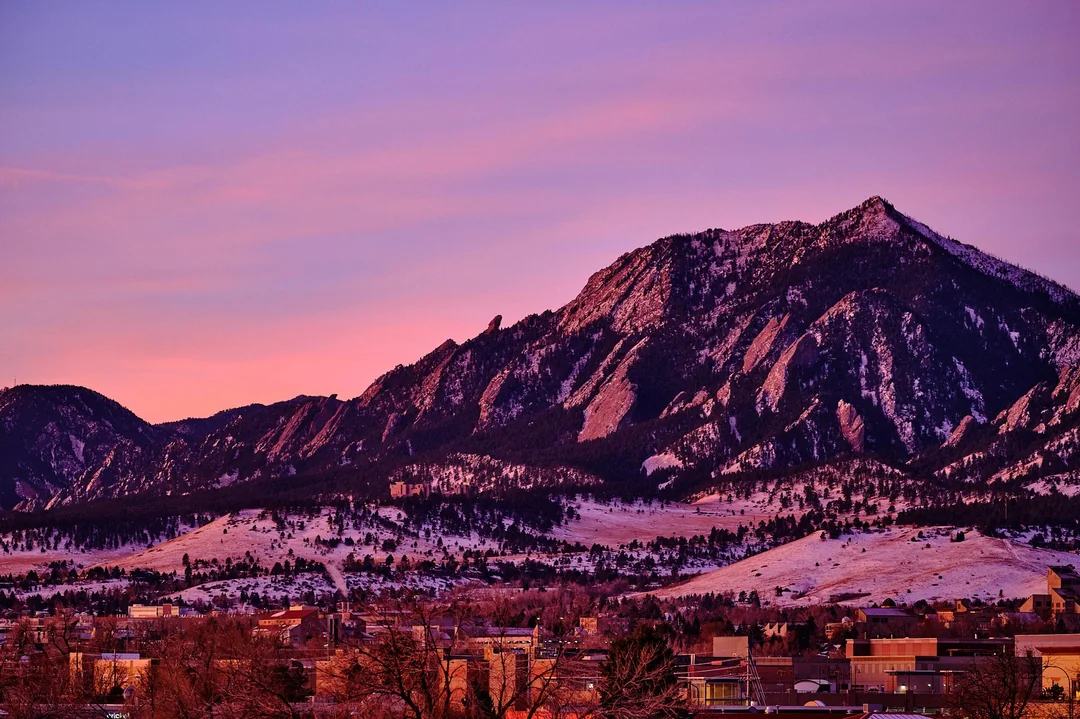 boulder skyline at sunrise